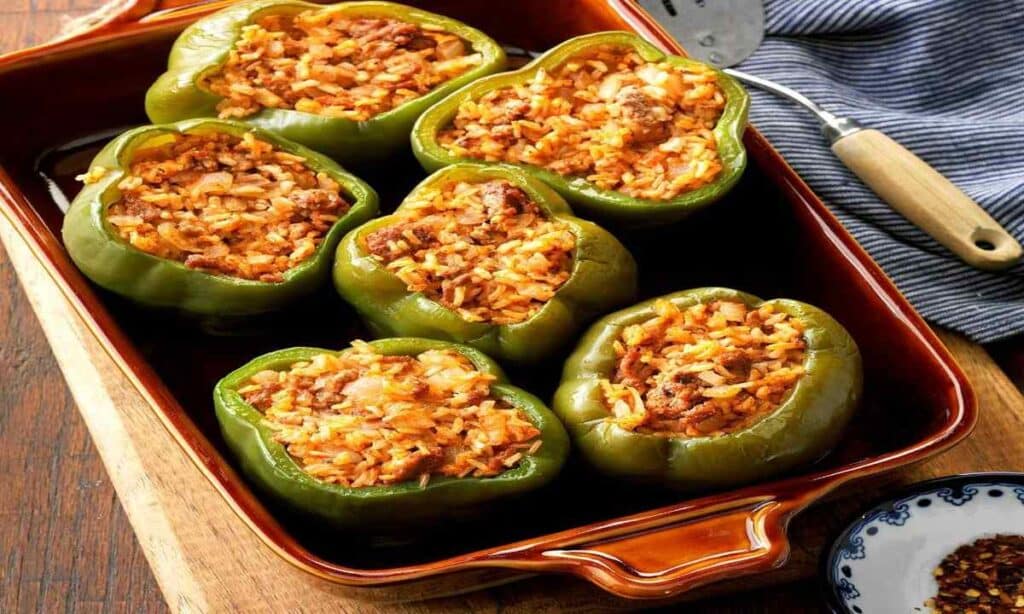 Stuffed Bell Peppers with Brown Rice